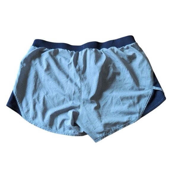 Under Armour Shorts Gray with Navy Trim Elastic Drawstring Waistline Inner Line - Picture 2 of 5